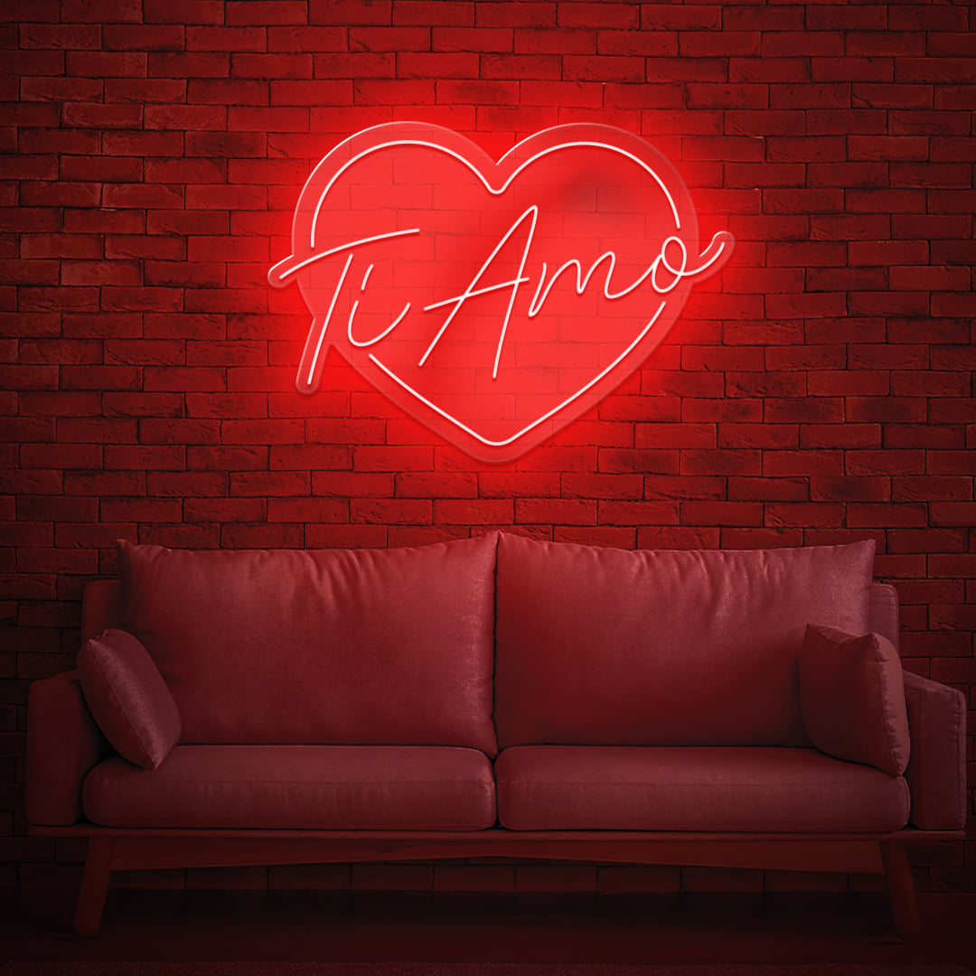 Scritta luminosa Love Neon Led " Cuore con scritta Ti Amo "