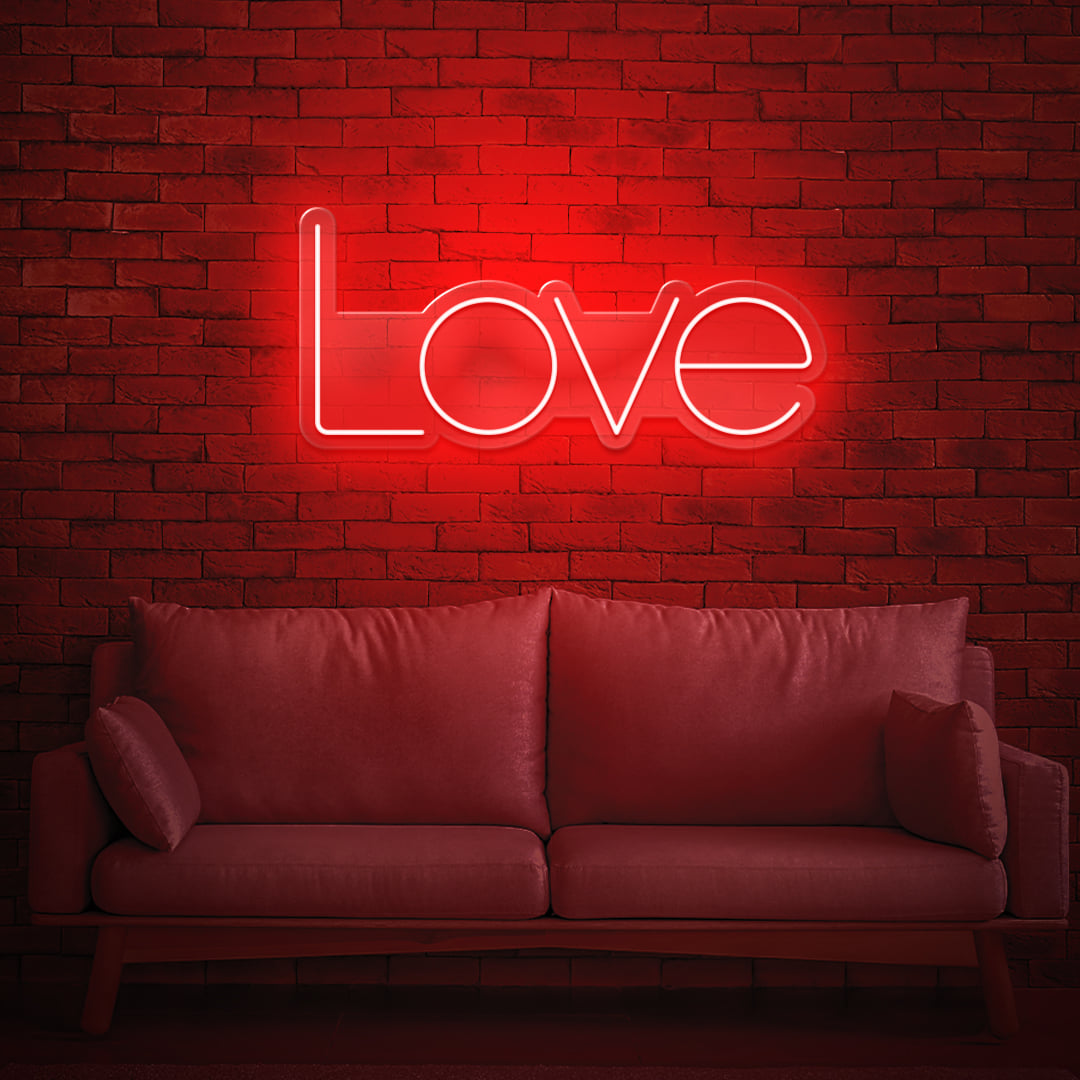 Scritta luminosa Love Neon Led  Love squadrato  – Led Creativo
